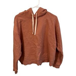 Girlfriend Collective cropped salmon pink hoodie - like new condition, size M